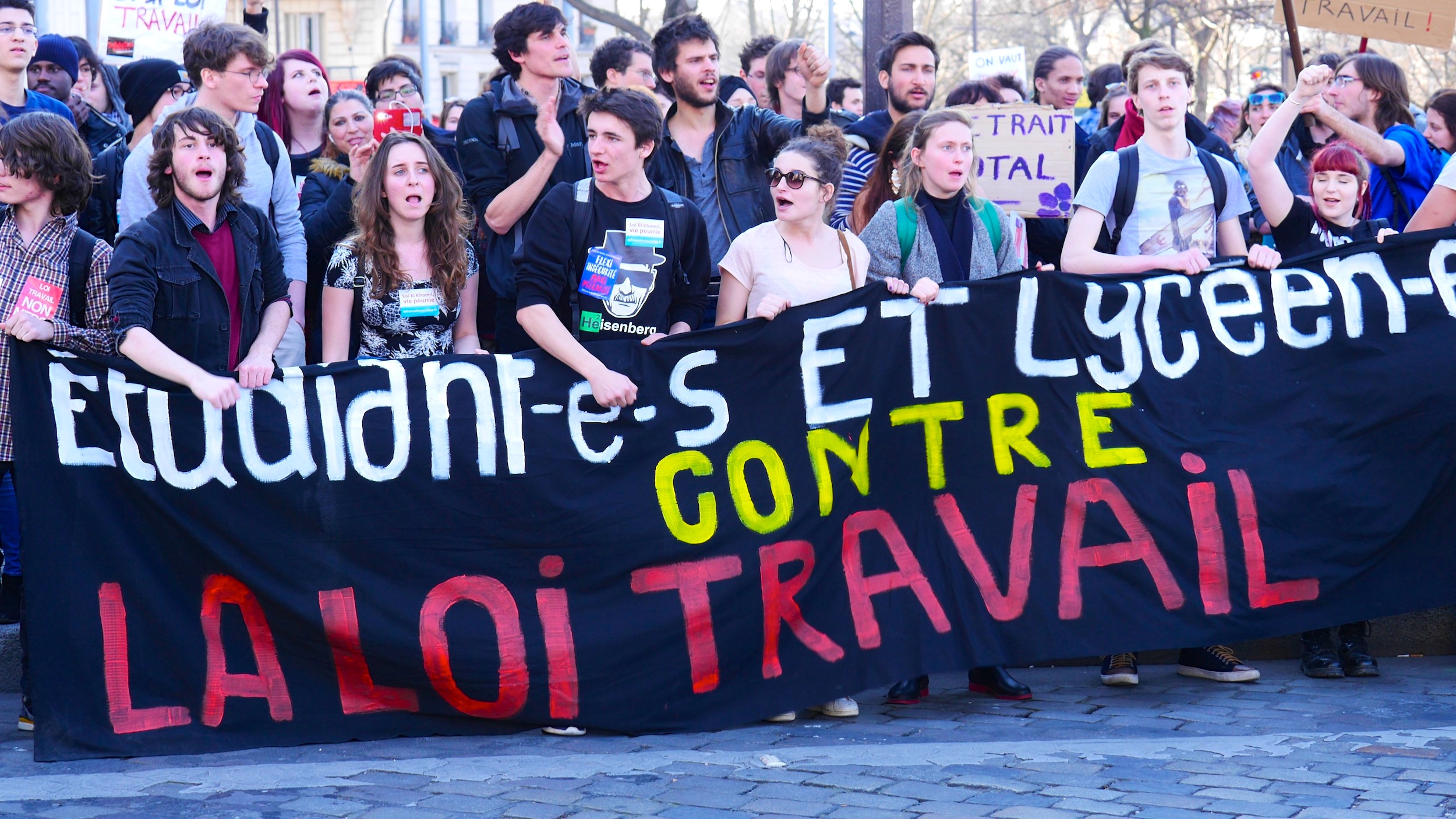 «Étudiant-e-s et lycéen-ne-s contre la loi travail»